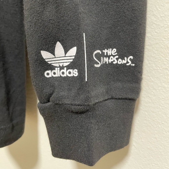 Adidas X The Simpsons Shirt Mens Small - Krusty Burger Long Sleeve Tee Black - Picture 4 of 7